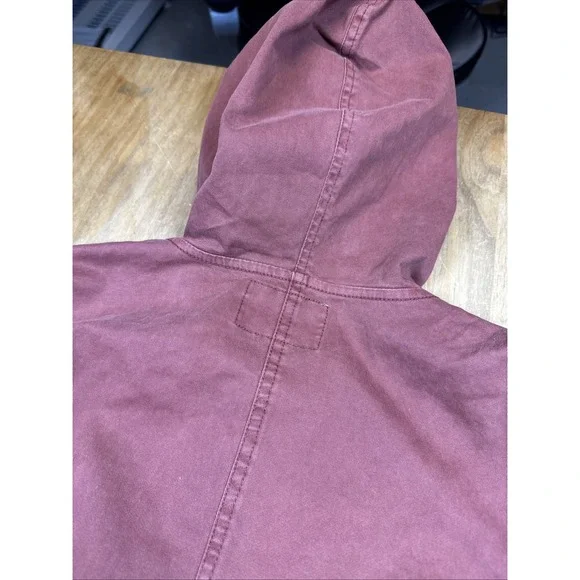 NWT Lucky Brand Jacket Women's XS Maroon Red Hooded Utility Military Stretch - Picture 16 of 16